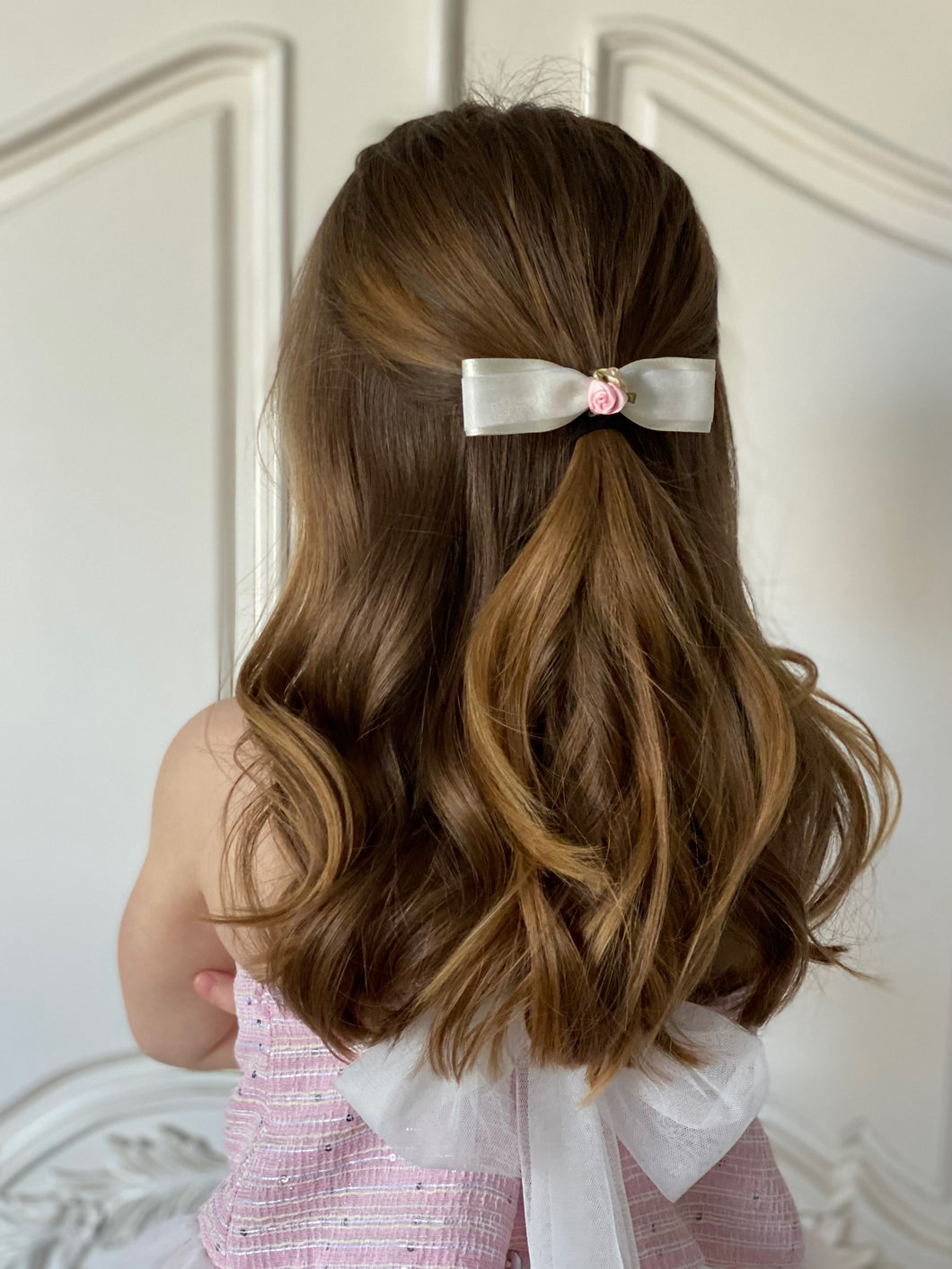 Rosebud Satin Organza Hair Clip