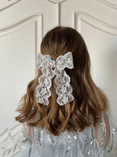 Load image into Gallery viewer, Rosebud Long Lace Bow
