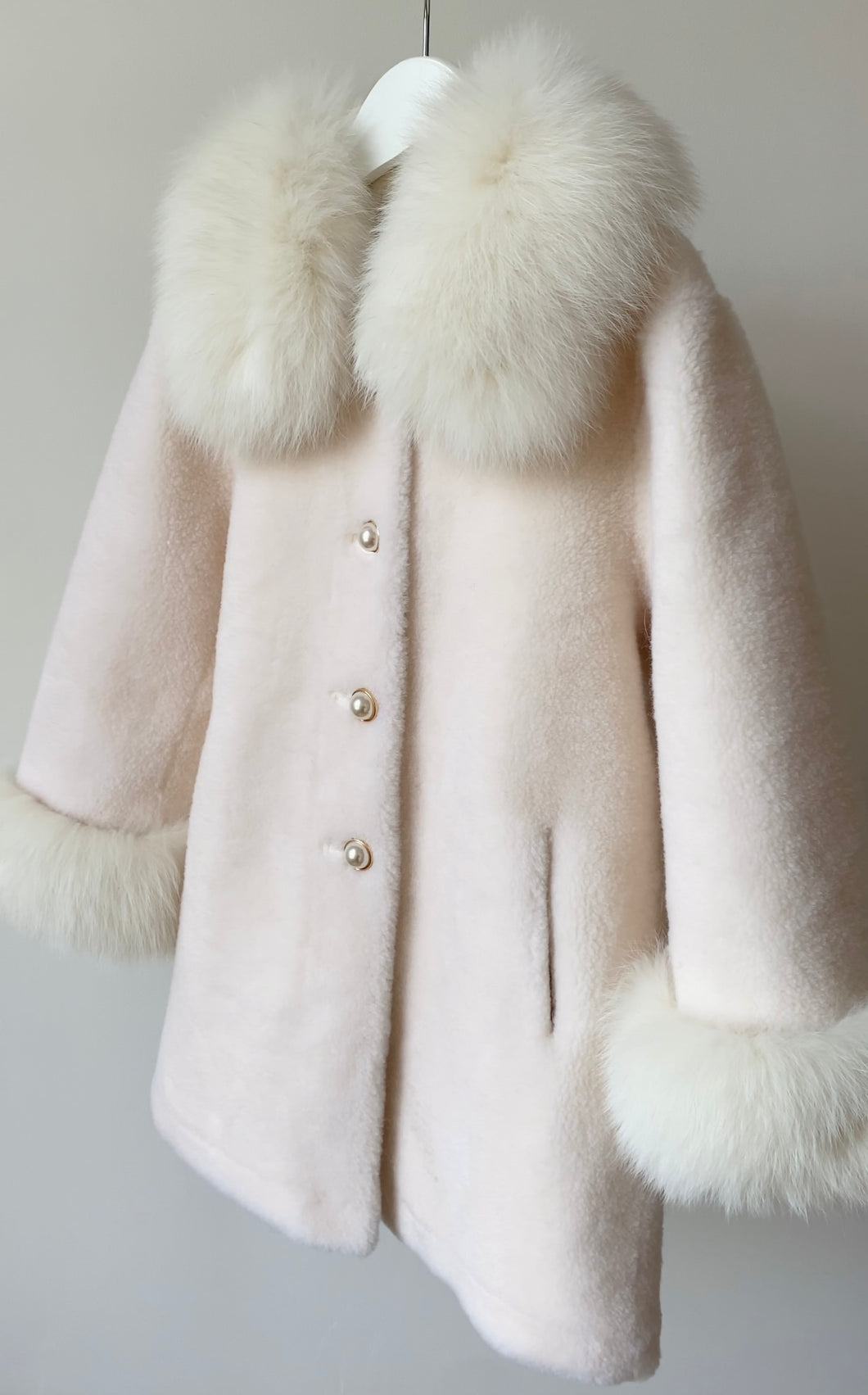 Melanie Shearling Ivory Teddy Coat