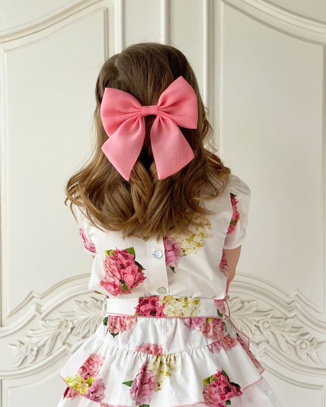 Large Chiffon Bow - Coral