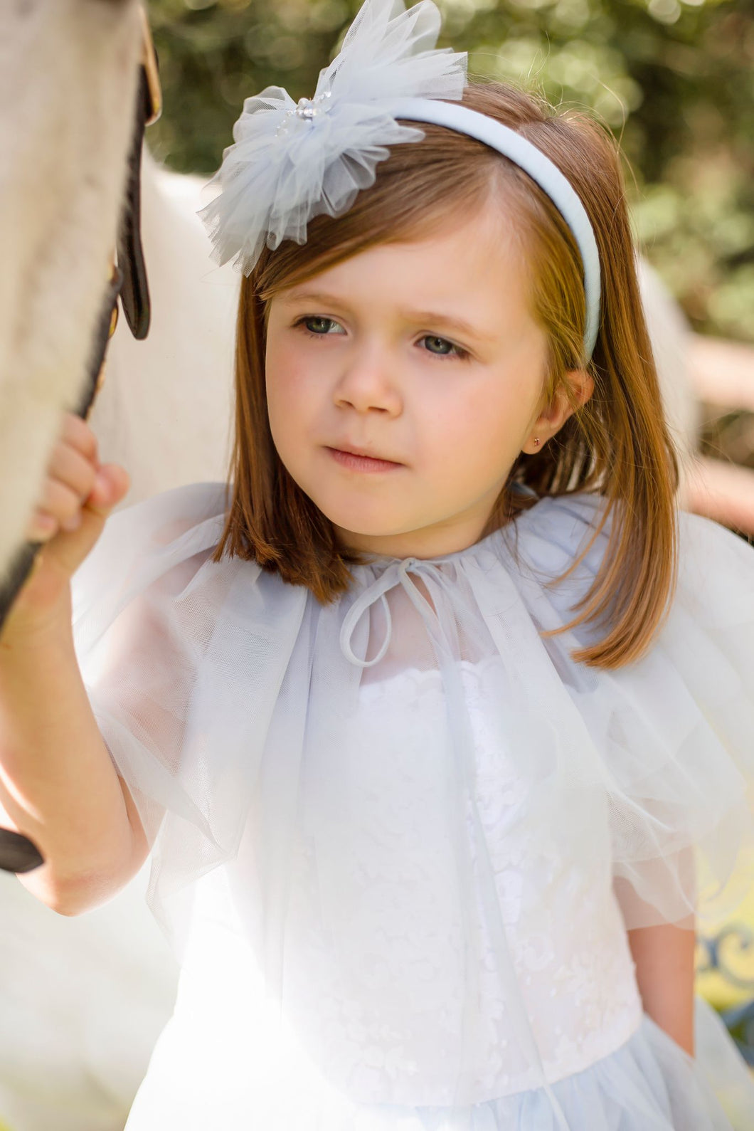 Oversized Tulle headband - Powder Blue