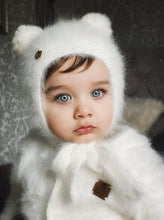 Загрузите изображение в программу просмотра галереи,Petite Maison Kids Cashmere Teddy Hat - White
