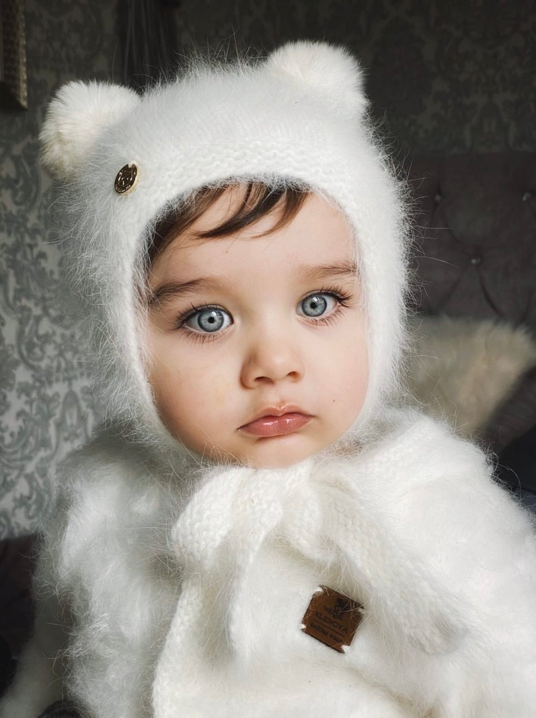 Petite Maison Kids Cashmere Teddy Hat - White