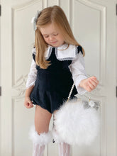 Load image into Gallery viewer, Embellished Pom Velvet Bow - Grey
