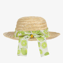 Загрузите изображение в программу просмотра галереи,Piccola Speranza Floral Straw Hat - Lime
