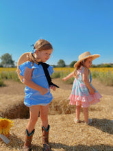 Cargue la imagen en el visor de la galería,Anastasia Teddy Bear Straw Hat - Powder Blue
