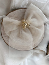 Load image into Gallery viewer, Anastasia Ivory Teddy Bear Tulle Bow - Hair Clip / Bag Bow
