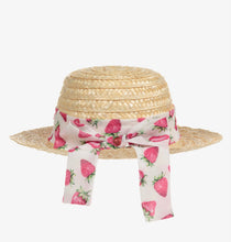 Load image into Gallery viewer, Piccola Speranza Floral Straw Hat - Strawberry
