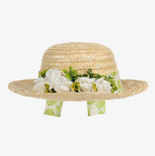 Загрузите изображение в программу просмотра галереи,Piccola Speranza Floral Straw Hat - Lime
