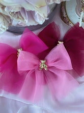 Load image into Gallery viewer, Anastasia Tulle Bow in Raspberry - Hair Clip / Bag Bow
