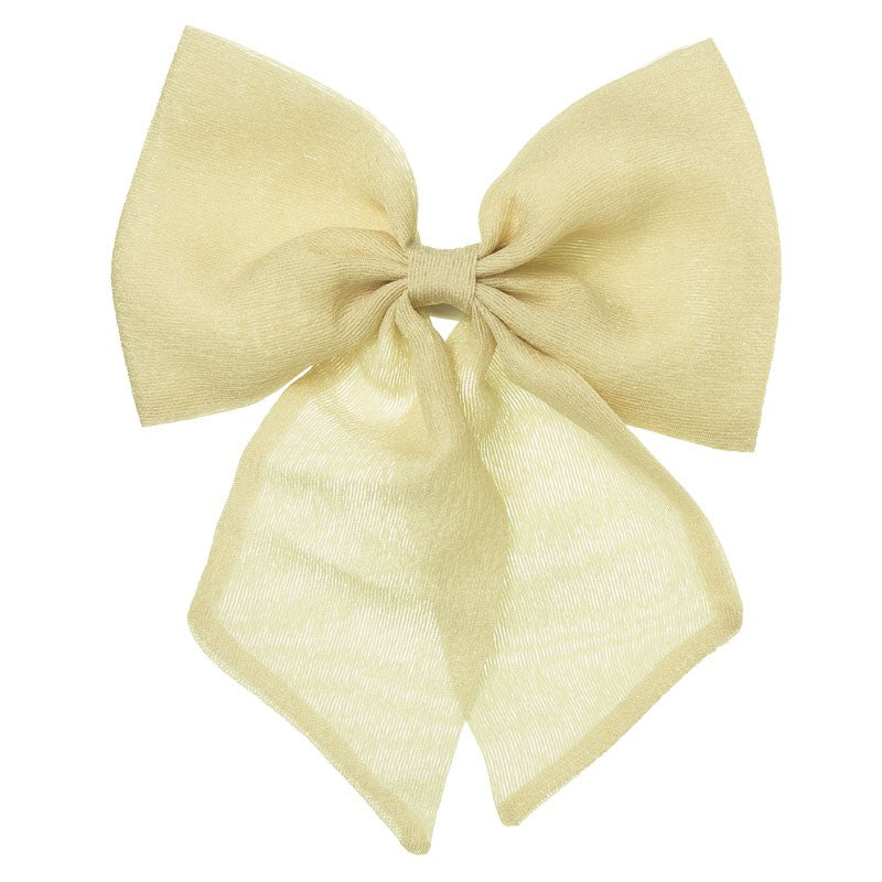 Large Chiffon Bow - Beige