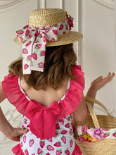 Load image into Gallery viewer, Piccola Speranza Floral Straw Hat - Strawberry
