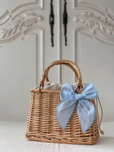 Load image into Gallery viewer, Blue Cotton Fable Bow - Hair Clip / Bag Bow
