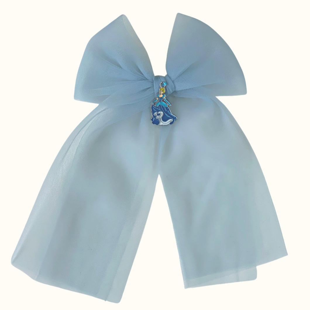 Limited Edition - Cinderella Princess Tulle Bow Hair Clip in Powder Blue