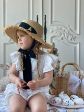 Load image into Gallery viewer, Anastasia Teddy Bear Straw Hat - Black
