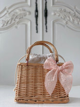 Загрузите изображение в программу просмотра галереи,Peach Embroidered Cotton Fable Bow - Hair Clip / Bag Bow
