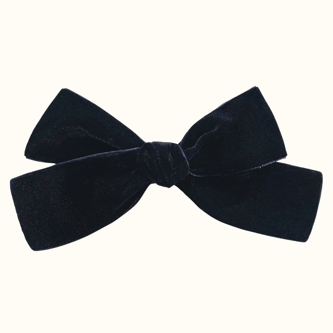 Black Velvet Oversized Bow Hair Clip