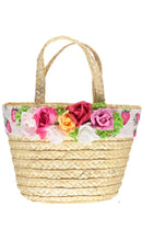 Load image into Gallery viewer, Piccola Speranza Floral Straw Bag - Strawberry
