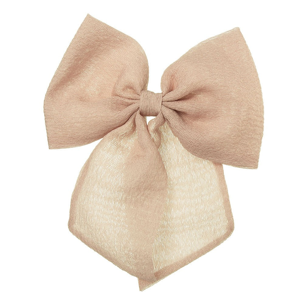 Large Chiffon Bow - Antique Pink