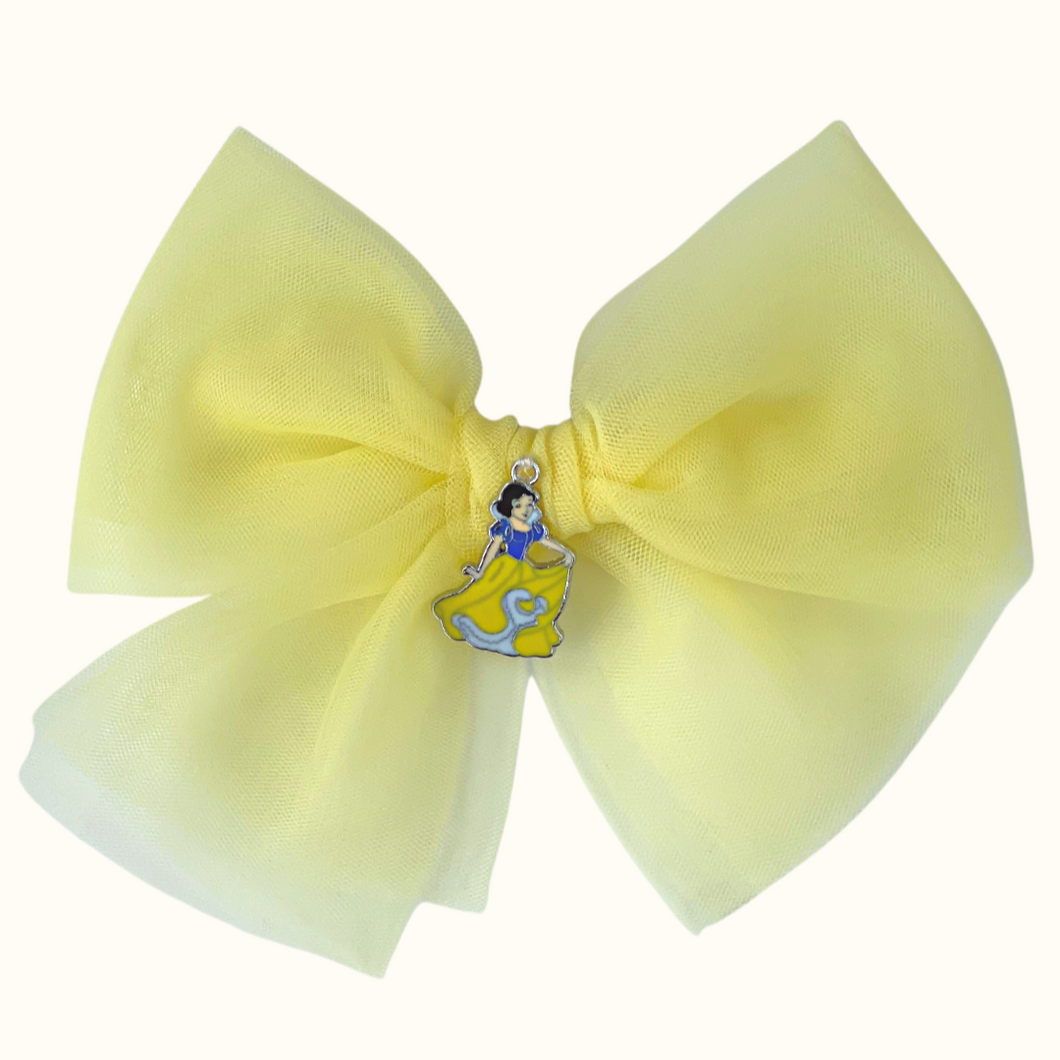 Limited Edition - Snow White Princess Odette Tulle Bow Hair Clip in Lemon