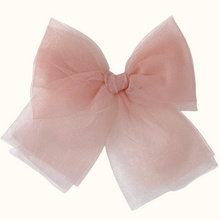 Load image into Gallery viewer, Odette Tulle Bow in Powder Puff - Hair Clip / Bag Bow
