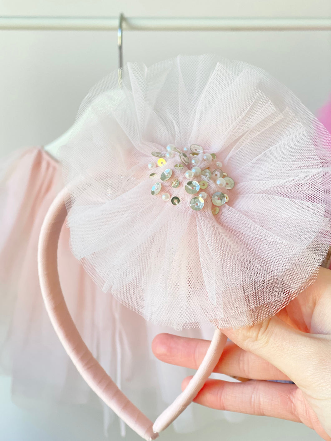 Oversized Tulle headband - Ballet Slipper Pink