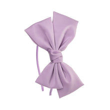 Load image into Gallery viewer, Oversized Satin Bow Hairband - Light Purple
