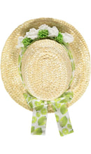 Загрузите изображение в программу просмотра галереи,Piccola Speranza Floral Straw Hat - Lime
