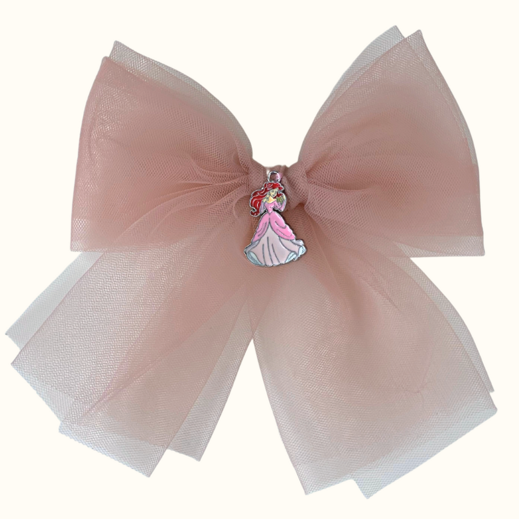 Limited Edition - Ariel Mermaid Odette Tulle Bow Hair Clip in Powder Puff