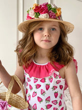 Cargue la imagen en el visor de la galería,Piccola Speranza Floral Straw Hat - Strawberry
