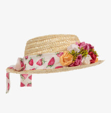 Load image into Gallery viewer, Piccola Speranza Floral Straw Hat - Strawberry
