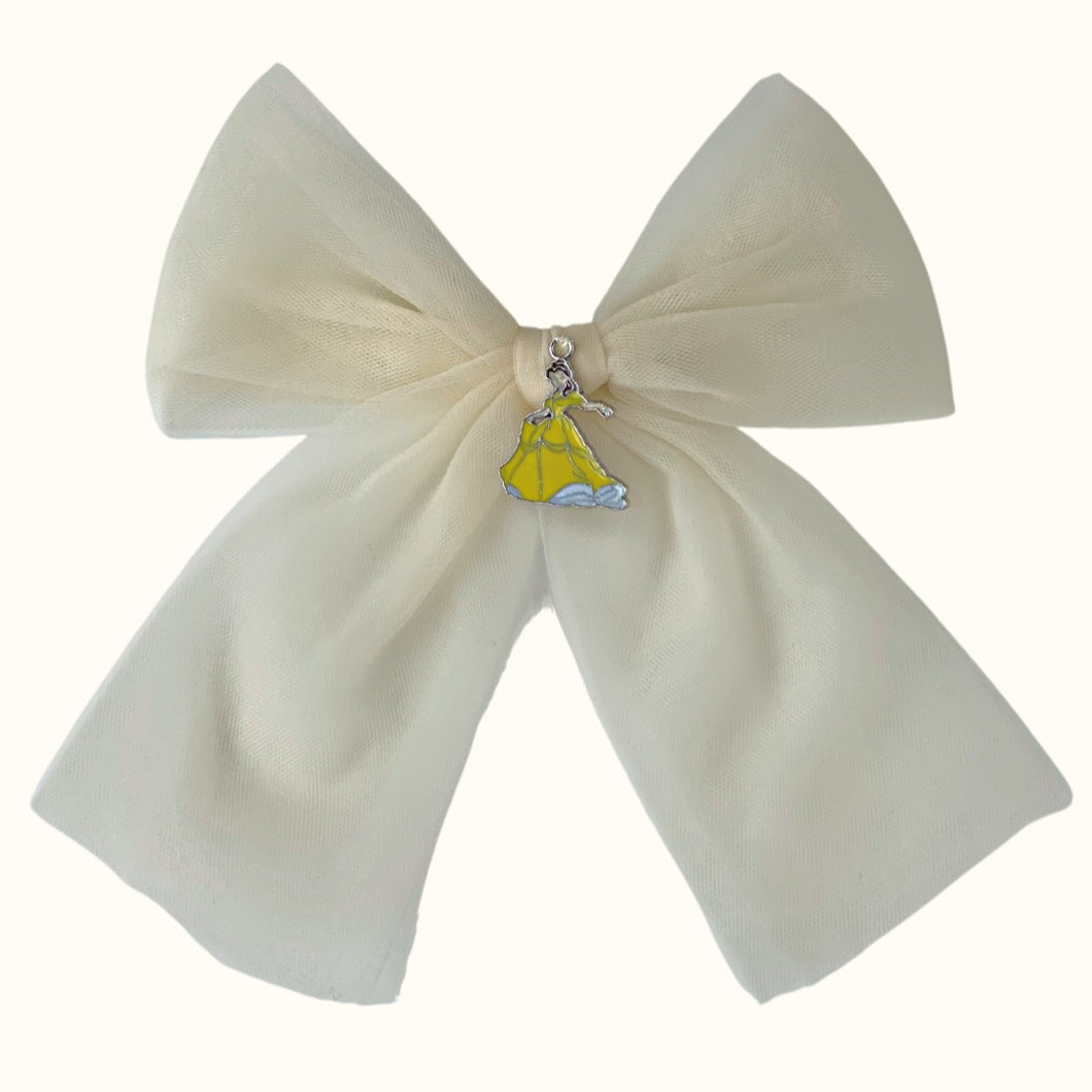 Belle Princess Tulle Bow Hair Clip in Ivory