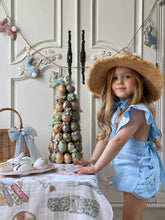 Cargue la imagen en el visor de la galería,Anastasia Teddy Bear Straw Hat - Powder Blue
