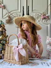 Load image into Gallery viewer, Anastasia Teddy Bear Straw Hat - Baby Pink
