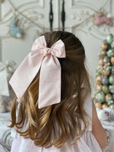 Load image into Gallery viewer, Bunny Pink Cotton Long Bow - Hair Clip / Bag Bow
