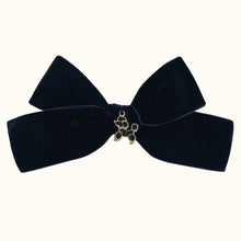 Load image into Gallery viewer, Black Poodle Velvet Oversized Bow Hair Clip
