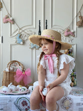 Load image into Gallery viewer, Anastasia Teddy Bear Straw Hat - Baby Pink
