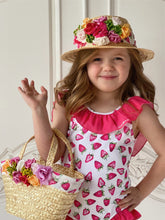 Load image into Gallery viewer, Piccola Speranza Floral Straw Hat - Strawberry
