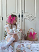 Cargue la imagen en el visor de la galería,Anastasia Tulle Bow in Raspberry - Hair Clip / Bag Bow
