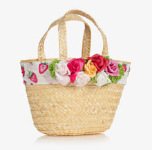 Cargue la imagen en el visor de la galería,Piccola Speranza Floral Straw Bag - Strawberry
