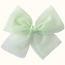 Load image into Gallery viewer, Odette Tulle Bow in Mint - Hair Clip / Bag Bow
