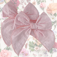 Cargue la imagen en el visor de la galería,Pink Cotton Fable Bow - Hair Clip / Bag Bow
