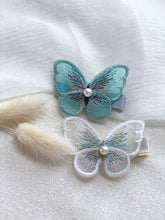 Load image into Gallery viewer, Penelope Pearl Embroidered Butterfly Hair Clip
