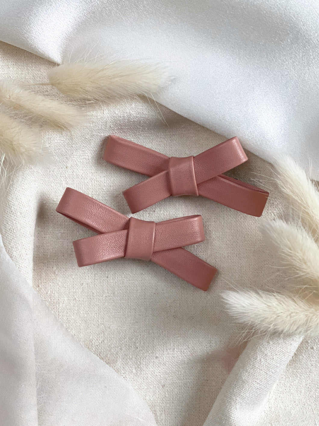 Mila Mini Faux Leather Bow Hair Clip