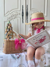 Load image into Gallery viewer, Anastasia Teddy Bear Straw Hat - Raspberry Pink
