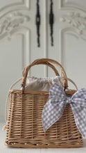 Cargue y reproduzca video en el visor de la galería,Grey Gingham Fable Bow - Hair Clip / Bag Bow
