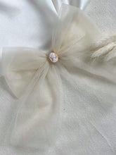 Load image into Gallery viewer, Anaïs Cameo Ivory Tulle Bow - Hair Clip / Bag Bow
