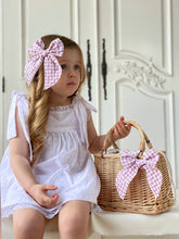 Load image into Gallery viewer, Pink Gingham Fable Bow - Hair Clip / Bag Bow
