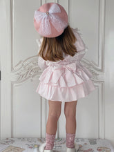 Load image into Gallery viewer, Nina Cameo Tulle Pearl Bow Beret - Pink
