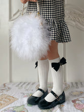 Load image into Gallery viewer, Velvet Poodle Bow Socks - Black
